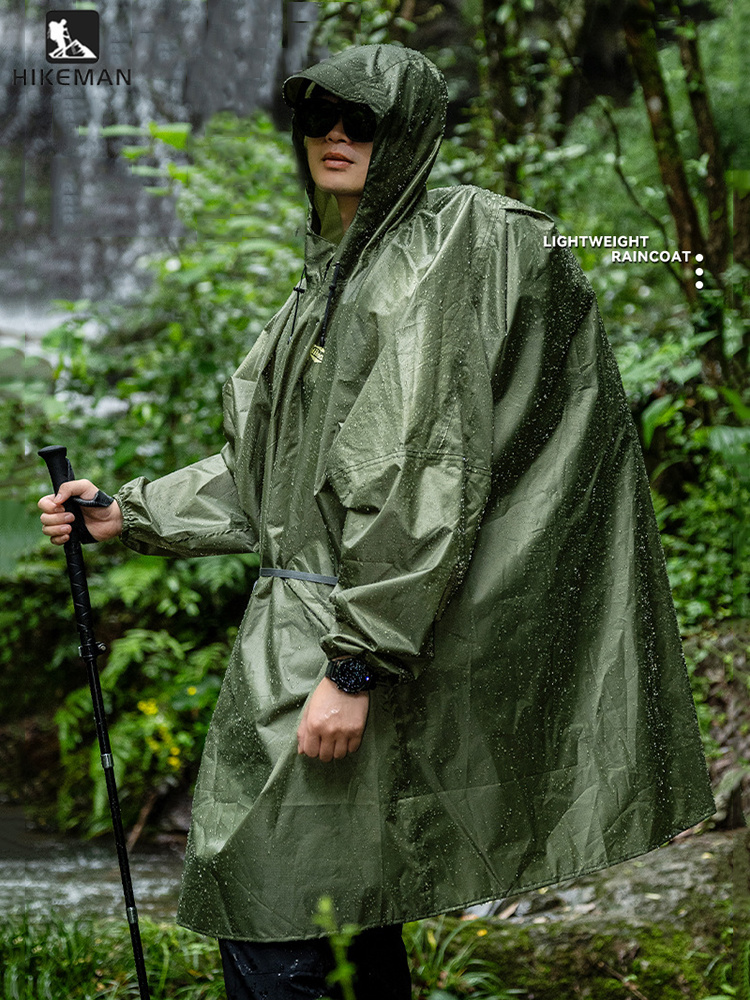 Rain Cover Backpack - เสื้อกันฝนน้ำหนักเบาพิเศษพร้อมซิป ผ้าโพลีเอสเตอร์ 210T กันน้ำ เหมาะสำหรับการเดินป่า ท่องเที่ยวกลางแจ้ง