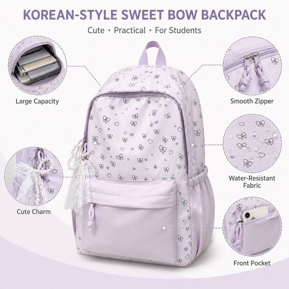 กระเป๋าเป้สะพายหลังนักเรียนขนา - Fashion Backpack Women บทวิจารณ์และราคา