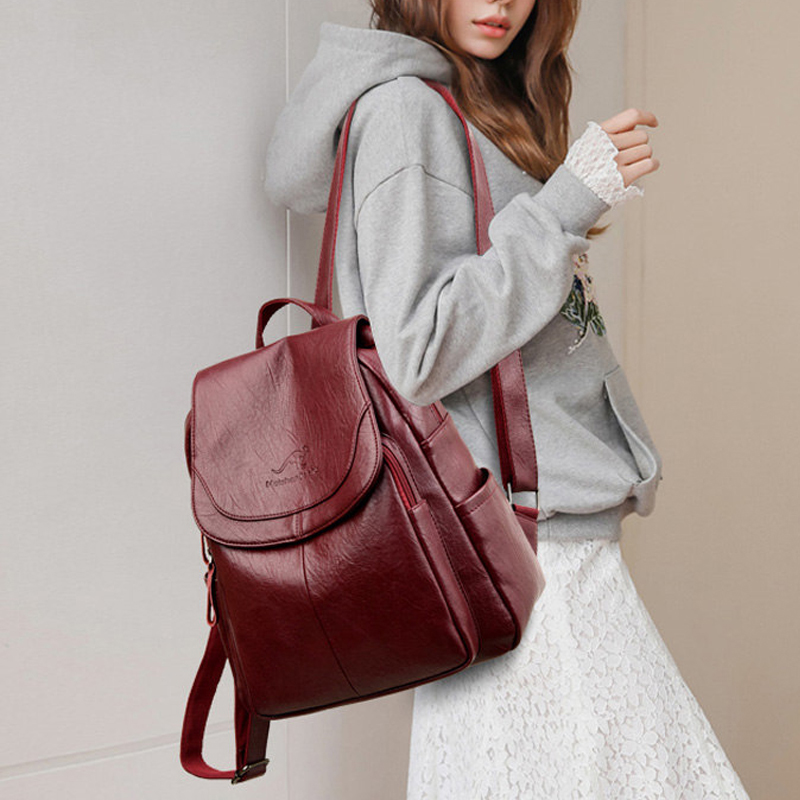 กระเป๋าเป้หนังแท้สไตล์วินเทจสำ - Leather Backpack Vintage บทวิจารณ์และราคา