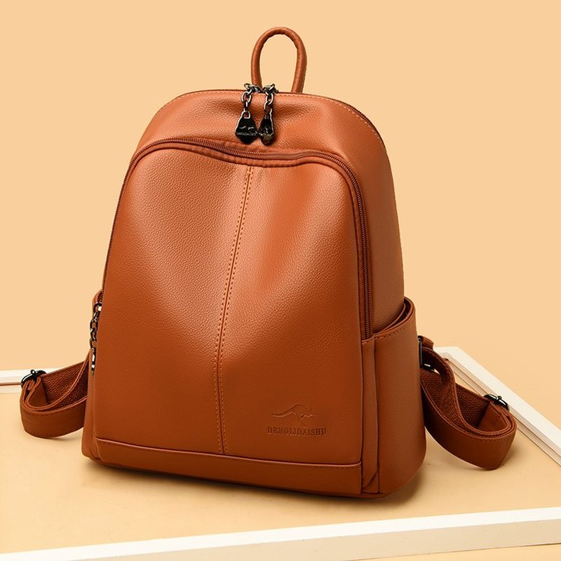 กระเป๋าเป้เดินทางหนัง PU นุ่มส - Leather Backpack Vintage บทวิจารณ์และราคา