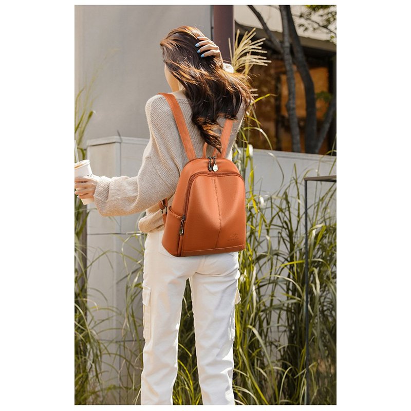 กระเป๋าเป้เดินทางหนัง PU นุ่มส - Leather Backpack Vintage บทวิจารณ์และราคา
