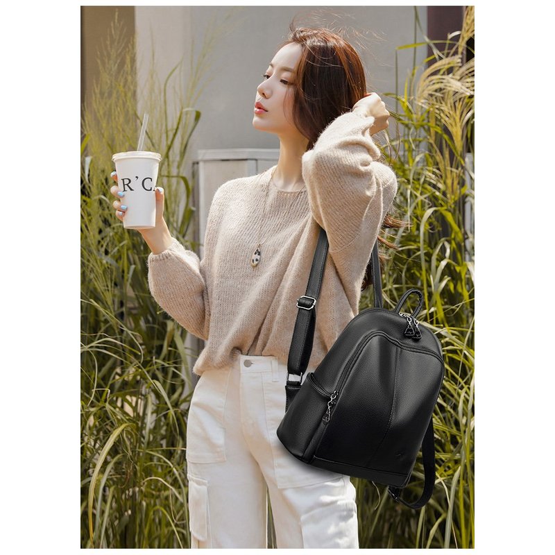 กระเป๋าเป้เดินทางหนัง PU นุ่มส - Leather Backpack Vintage บทวิจารณ์และราคา